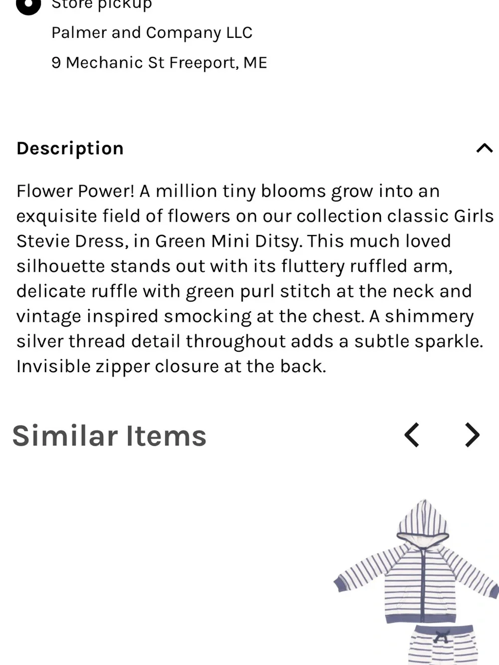 Pink Chicken girls stevie dress - green mini ditsy Size 8